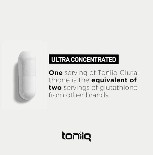 Toniiq Ultra High Strength Glutathione Capsules - 1000mg Concentrated Formula, 60 Capsules