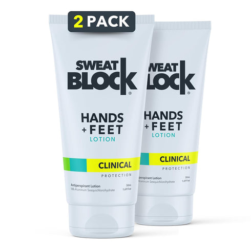SweatBlock Clinical Strength Antiperspirant Lotion for Hands and Feet - 2 Pack for Excessive Sweating