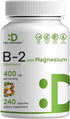 DEAL SUPPLEMENT Vitamin B2 400mg (Riboflavin) with Magnesium Glycinate 400mg, 240 Capsules
