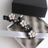 Lurrose Toothed Banana Hair Clips for Women Girls, Strong Tension Ponytail Holder, Black Flower Barrette