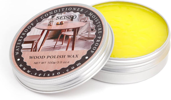SEISSO Wood Polish Wax - Paste Wax for Wood Finish, Cleaner, Restorer, and Furniture Polish for Wooden Surfaces