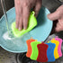 Yellow 5 Pcs Silicone Cleaning Scrubber, Colored Sponges for Dishes and Kitchen Cleaning