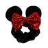 JOYFISCO 3 Pack Mouse Ears Scrunchies, Velvet Hair Scrunchies with Sequin Bows for Women Girls Hair Accessories