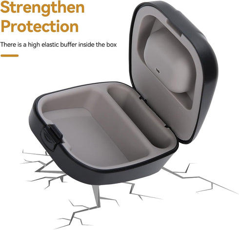 Hearing Aid Case, Hard Pocket Size Waterproof Travel Storage Box for Kids, Adults, Seniors, Black
