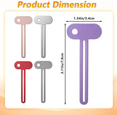 Sibba 5 PCS Toothpaste Squeezer Dispenser Metal Tube Squeezer Key, Stainless Steel Toothpaste Roller Tube Wringer