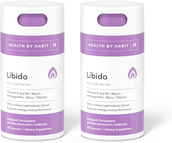 Health by Habit Libido Blend 2 Pack (60 Capsules) - Natural Aphrodisiac Blend with Maca, Ashwagandha