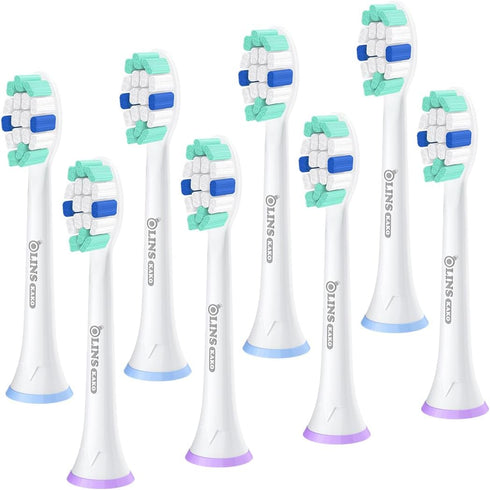 Replacement Heads for Philips Sonicare - Brush Head Compatible with Philips Sonicare Toothbrush Snap-on Handles, 8 Pack