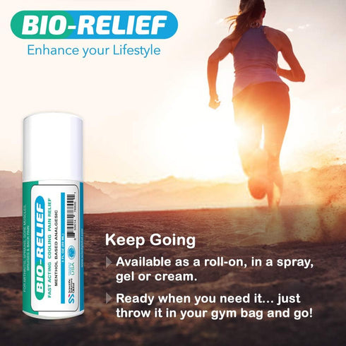 BIO-Relief Pain Relief Gel, 10% Menthol & Arnica Montana, 3 oz Roll-on for Joint, Muscle, Back Pain, Fast Acting