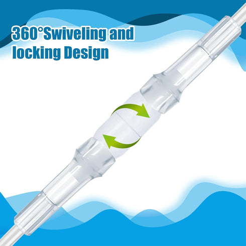 15pcs Oxygen Tubing Connector, 360-Degree Rotation Tubing Swivel Connector for Oxygen Tubing Oxygen Cannula Hose Connectors Avoid Tangling of Tubes