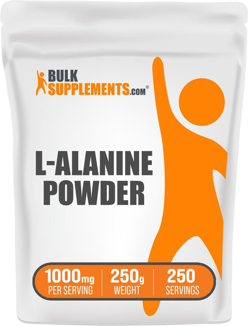 BulkSupplements.com L-Alanine Powder, 1000mg, Amino Acid Supplement, Unflavored & Gluten Free, 250g (8.8 oz) (Pack of 1)