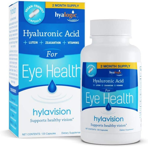 HylaVision Eye Health Supplement Hyalogic - Hyaluronic Acid, Lutein and Zeaxanthin Supplements – 120 Capsules