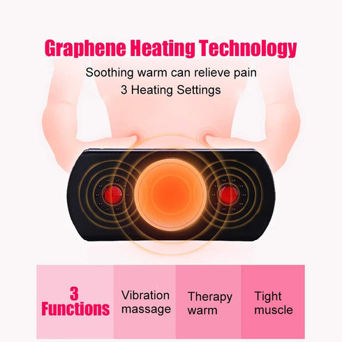 WOOLALA Abdomen Massage Belt with Heat, Therapy Heated Waist Belt Vibrating Back Massager Lower Back Wrap for Pain