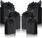 QIELSER 12 Pack Black Gift Bags with Ribbon Handles, Kraft Paper Gift Bags with Tissue Paper in 3 Sizes for Parties