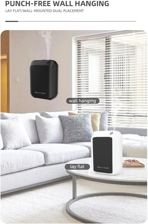 LAISANIM 150ml, 300m, Smart Scent Machine Waterless Essential Oil Diffuser with Bluetooth App Control, Wall Mountable