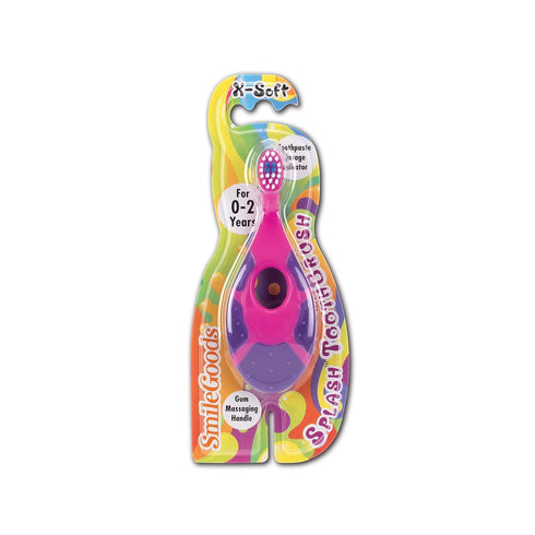 SmileGoods Y222 Splash Toothbrush for 0-2 Years - Extra Soft Bristle, Wide Easy Grip Handle, Bulk Pack of 36