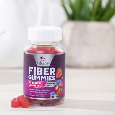 Fiber Supplement Gummies for Digestive Health & Regularity Support, 4g Gummy for Adults - 60 Gummies