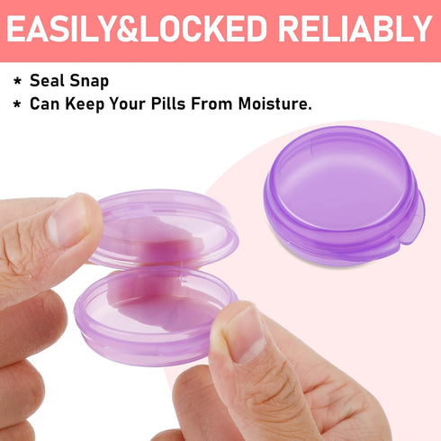 4 Pcs Mini Pill Organizer: Cute Portable Pill Case for Pocket Purse Travel Storage Containers, Earplug Case, Medicine