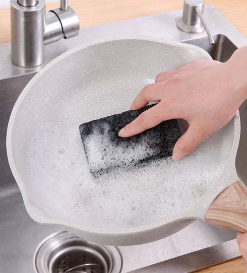 12-Pack Non-Scratch Scrub Sponges for Dishes, Cleaning Sponges for Kitchen and Home (Black)