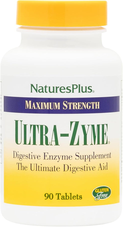 NaturesPlus Ultra-Zyme - 90 Tablets, Gluten Free Enzyme Supplement for Healthy Digestion