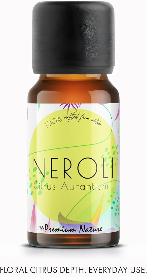 THE PREMIUM NATURE 100% 0.34 Oz Organic Neroli Essential Oil | Pure & Natural Citrus aurantium Flower Oil with Soft