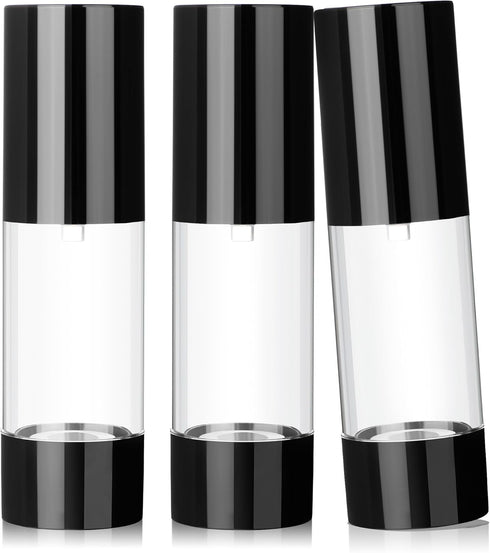 RONRONS 1oz Airless Pump Bottles, Refillable Leak Proof Travel Toiletry Containers for Lotion, Gel, Foundation (3
