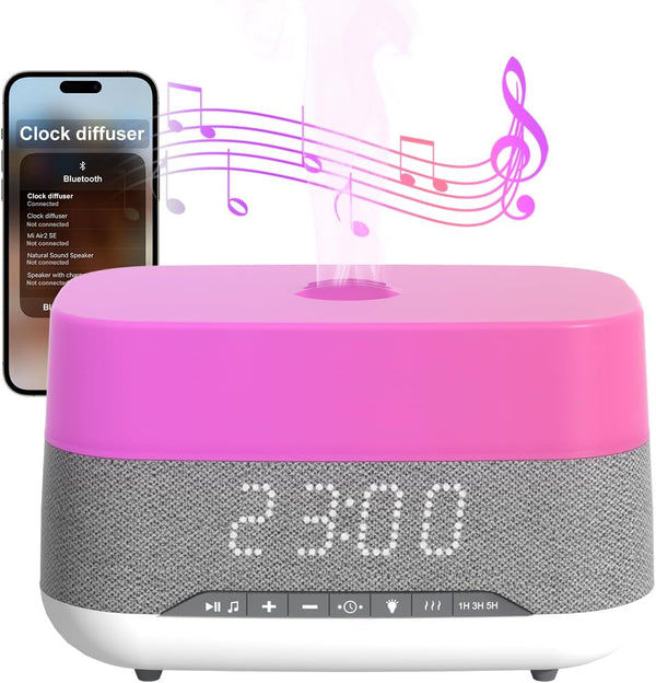 PRIBUY 300ml Essential Oil Diffuser with Bluetooth Speaker & Alarm Clock | Auto