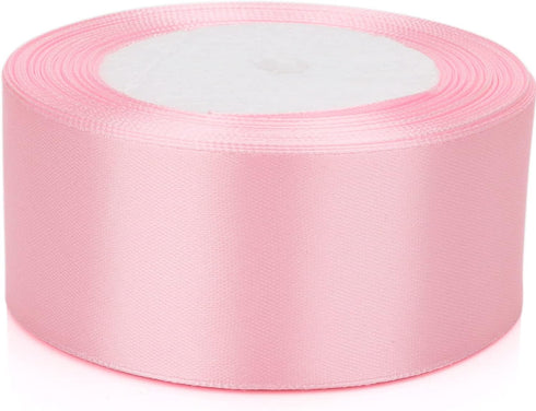 25 Yards Satin Ribbon, 1-1/2 Inches Wide for Wedding, Party, Gift Box Packaging (Pale Pink)
