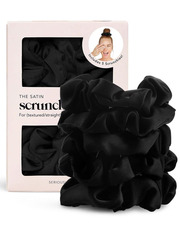 Kitsch Satin Scrunchies for Women – Soft Satin Hair Ties – No Crease, Frizz Free, Gentle, Stylish Hair Accessories –