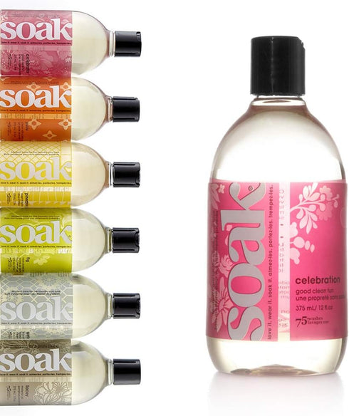 Soak Laundry Soap – Plant Derived Hand Wash Detergent, No Rinse, 375 ml / 12 fl. oz, 75+ Washes (Celebration)