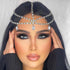 Yalice Gold Layered Rhinestone Head Chain Jewelry, Sparkly Bridal Headpieces for Women and Girls