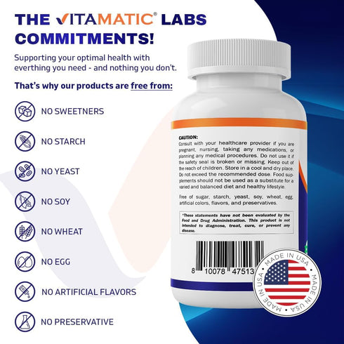 Vitamatic Rutin 1000mg Supplement, 90 Servings, Bioflavonoid, Free Radical Scavenger, Non-GMO, Gluten Free