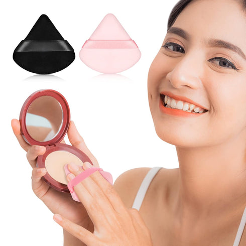 Maitys 12 Pieces Triangle Powder Puff, Face Makeup Cosmetic for Loose Powder, Soft Washable Reusable Foundation Sponge