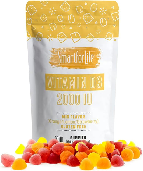 Smart for Life Vitamin D3 Gummies - High Absorption Vitamin D3 for Immune Support & Bone Strength - 60 Count
