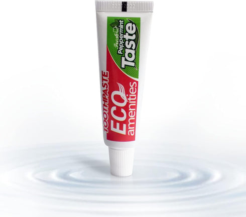 Pack 0.2 Oz ECO amenities Travel Toothpaste Tubes - TSA-Approved Bulk Toothpaste - Peppermint Flavor Mini - Travel