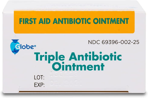 Globe Triple Antibiotic Ointment, 25 Pack 0.9g Single Packets for Minor Scratches, Wounds, Infection Prevention