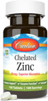 Carlson - Chelated Zinc, 30 mg - Immune Support & Antioxidant, 100 Tablets