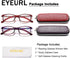 EYEURL Lightweight Flexible Reading Glasses for Women, 2 Pack Blue Light Blocking +3.50 Magnification