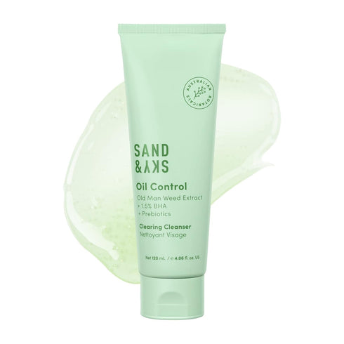 Sand & Sky Oil Control Clearing Cleanser - Gentle Daily Face Wash for Oily Acne Prone Sensitive Skin
