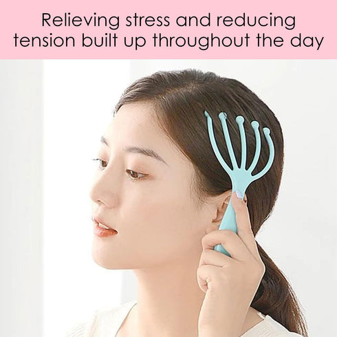 Seddy Portable Scalp Massager, Hand Held SPA Head, Neck, & Body Massager for Deep Relaxation (2 Pack) (Blue)(Pink)
