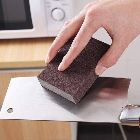 Carborundum Sponge, 6Pcs Emery Sponge Brush, Kitchen Cleaning Sponge, Stainless Steel Cleaning Tool