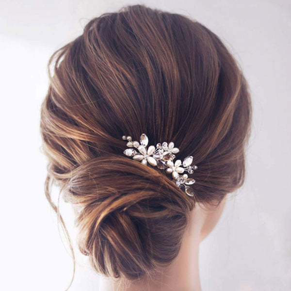 JAKAWIN Pearl Bride Wedding Hair Pins Silver Bridal Hair Piece Accessories for Women HP065