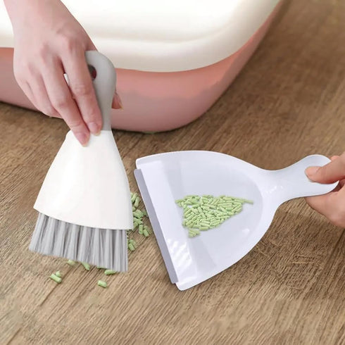 Dustpan and Brush Set, Mini Dust Pans with Brush for Table, Keyboard, Cat, Dog, Tiny Cleaning Broom