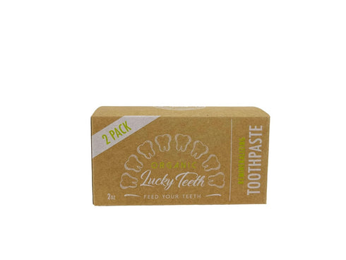 Lucky Teeth (2 oz 2 Pack) Organic Toothpaste-All Natural, Remineralizes and Fortifies Teeth and Gums.