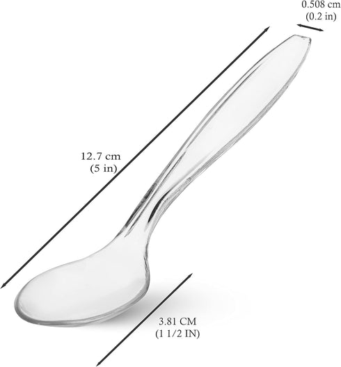 LSR LORESO Plastic Tasting Ice Cream Tea Spoons, Pack of 50 Mini Spoon for Tea, Coffee, Dessert