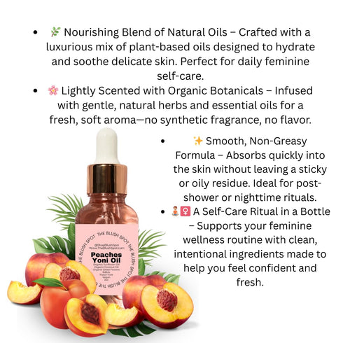 Peach Yoni Oil for Women Feminine Intimate Oil for pH Balance, Ingrown Hairs & Moisturizing Sweet Scented Natural