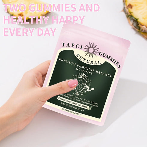 Taeci Gummies 60 Gummies (30-Day Pineapple Feminine Balance for Women Probiotics for pH & Vaginal Health, Supports Odor