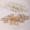 Missgrace Gold Bridal Hair Comb - Wedding Crystal Pearl Leaf Hair Clip and Rhinestone Hair Side Combs for Brides Women