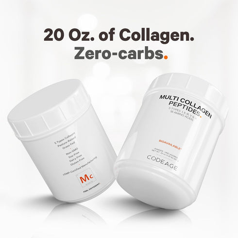 Codeage Multi Collagen Protein Powder Peptides, 2-Month Supply, Hydrolyzed, Type I, II, III, V, X Grass Fed All in One
