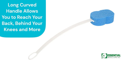 Essential Medical Supply Hourglass Bath and Shower Sponge with Extra Long Curved Handles