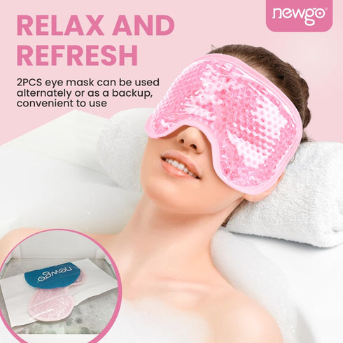 NEWGO Cold Eye Mask, Reusable Gel Eye Mask for Dry Eyes, Eye Ice Pack for Dark Circles, Migraines, Skin Care